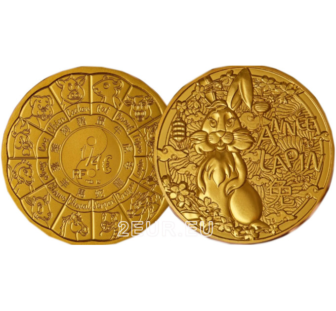 Francia 1/4 euro UNC 2023 - Calendario chino - año del conejo por 7.50 € ✅