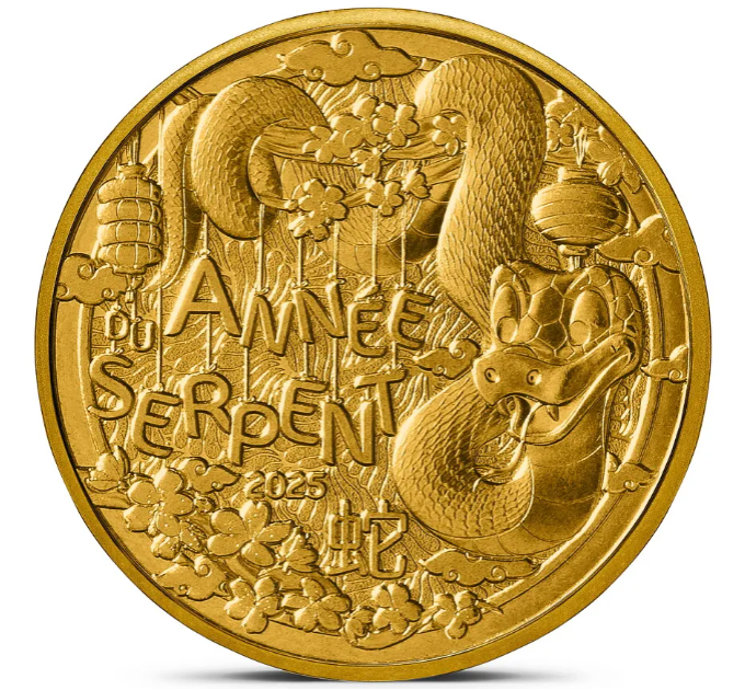 Francia 1/4 euro UNC 2025 - Calendario chino - Año de la serpiente por 7.00 € ✅