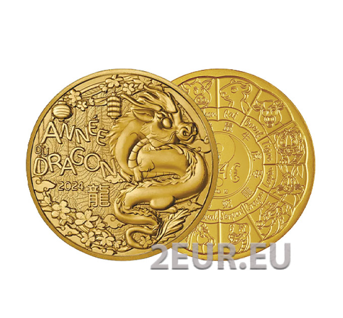 Francia 1/4 euro UNC 2024 - Calendario chino - Año del dragón por 7.50 € ✅