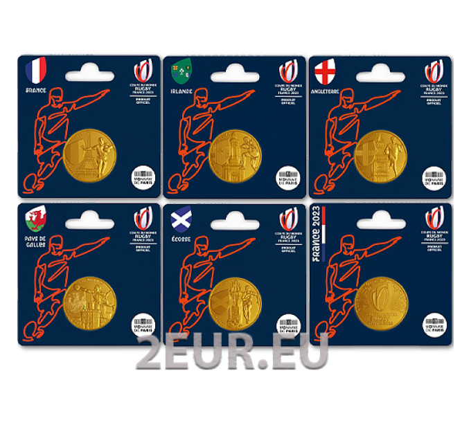 Francia 1/4 euro UNC 2023 - Copa Mundial de Rugby Francia 2023 por 45.00 € ✅