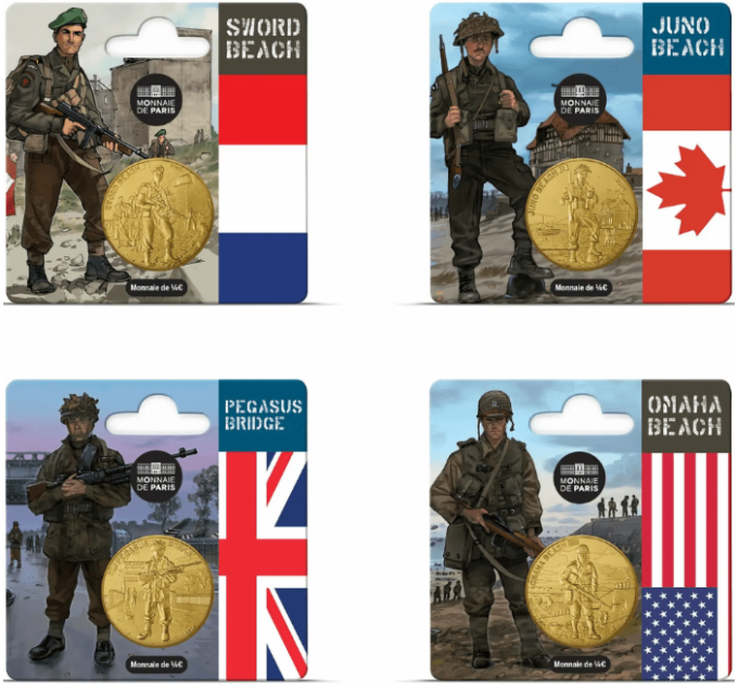 France 1/4 euro UNC 2024 - 80th Anniversary of D-DAY – Landing in Normandy for 30.00 € ✅