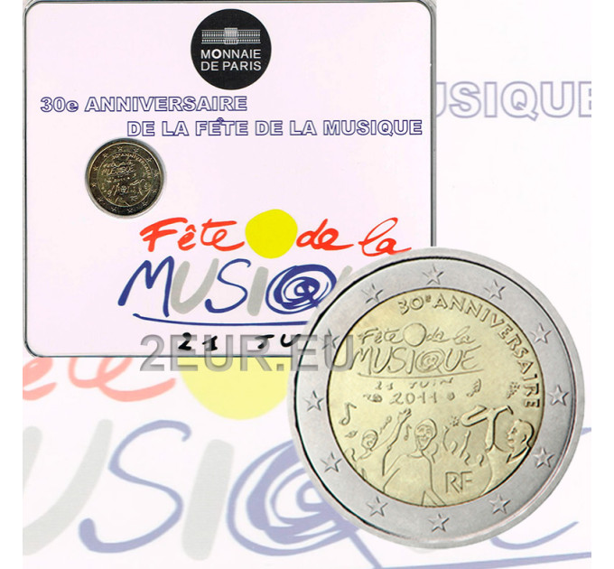 Francia 2 euros BU 2011 - Festival 30 Años de Música - Fete de la Musique por 13.90 € ✅