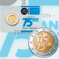 France 2 euro BU 2021 - 75 Years Since the Foundation of UNICEF