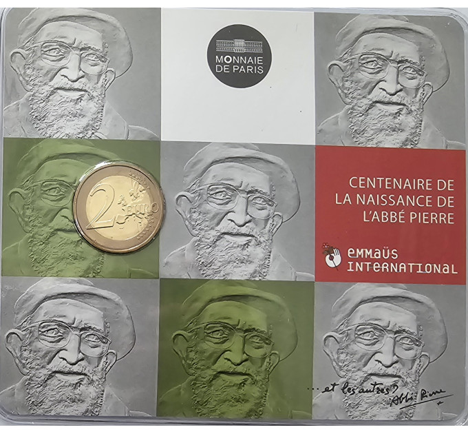 Francia 2 euros BU 2012 - 100 Aniversario del Nacimiento del Abbé Pierre por 35.00 € ✅