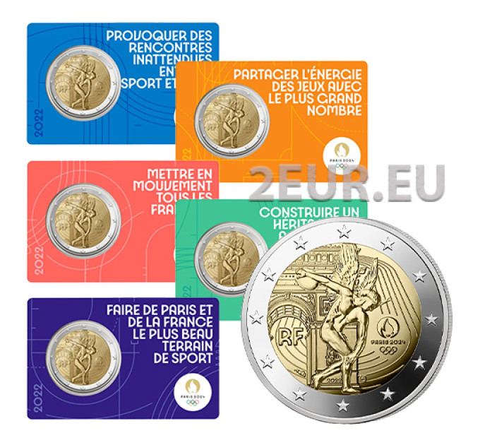France 2 euro BU 2022 - Summer Olympics Paris 2024 - The Genius - 5 pcs for 60.00 € ✅