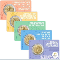 Francia 2 euros BU 2023 - Juegos Olímpicos de París 2024 - El sembrador practica el pugilismo