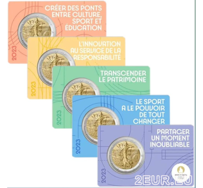 Francia 2 euros BU 2023 - Juegos Olímpicos de París 2024 - El sembrador practica el pugilismo por 12.50 € ✅