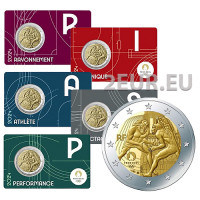 Francia 2 euros BU 2024 - Juegos Olímpicos de París 2024 - Hércules practicando lucha libre - Notre Dame - 5 piezas