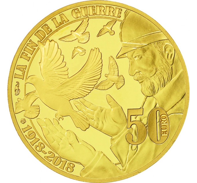 Francia 50 euros Moneda de oro Proof 2018 - La Gran Guerra - La Paz por 1,262.73 € ✅