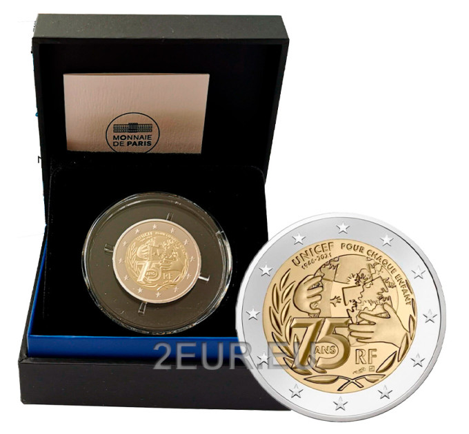 Francia 2 euros Proof 2021 - 75 años desde la fundación de UNICEF por 27.00 € ✅