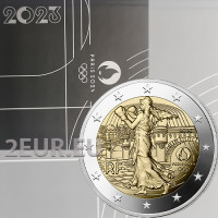 Francia 2 euros Proof 2023 - Juegos Olímpicos de París 2024 - El sembrador practica el pugilismo