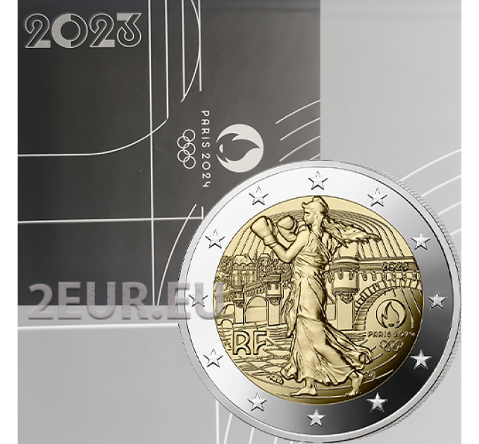 France 2 euro Proof 2023 - Paris 2024 Olympic Games - The Sower Practice Pugilism for 55.00 € ✅