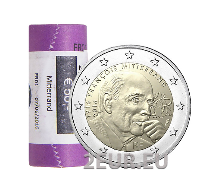 Francia 2 EUROS ROLLO 2016 - Centenario del nacimiento de François Mitterrand por 85.00 € ✅