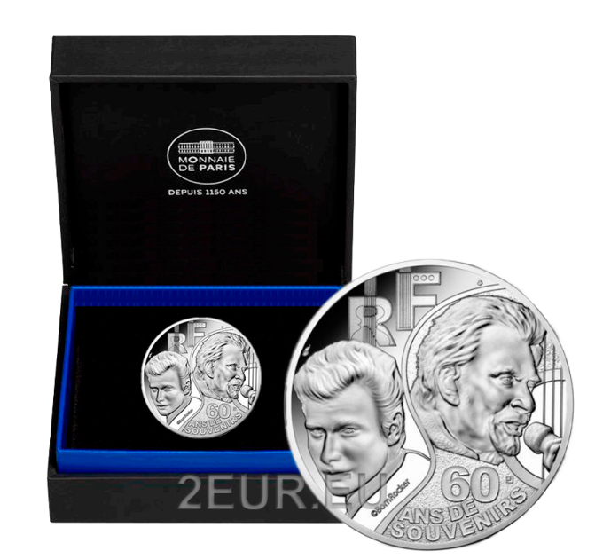 France 10 euro silver coin Proof 2020 - Johnny Hallyday - 60 Years of Memories for 74.00 € ✅