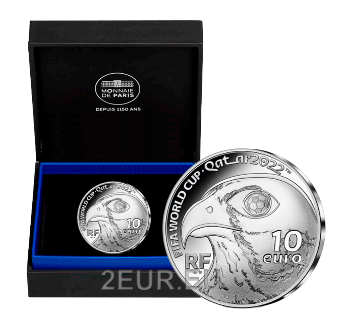 France 10 euro silver coin Proof 2022 - FIFA world cup 2022 Qatar for 95.00 € ✅