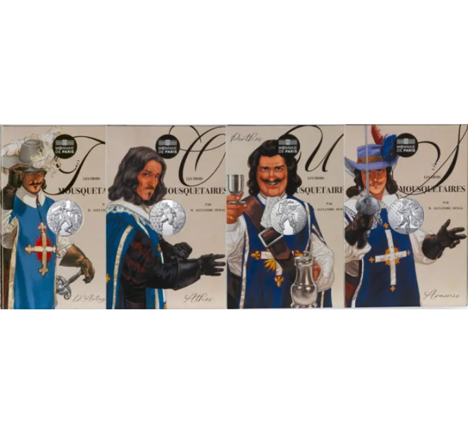 Francia 10 euros moneda de plata 2024 - Los tres mosqueteros: Athos, Aramis, Porthos y D'Artagnan por 74.00 € ✅