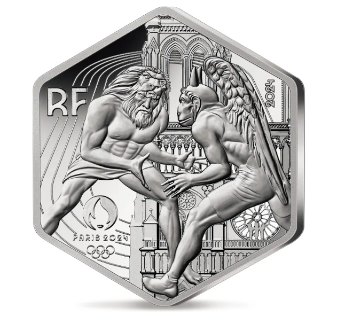 France 10 euro silver coin 2024 - 2024 Olympic Games in Paris - Hexagonal Hercules for 17.00 € ✅