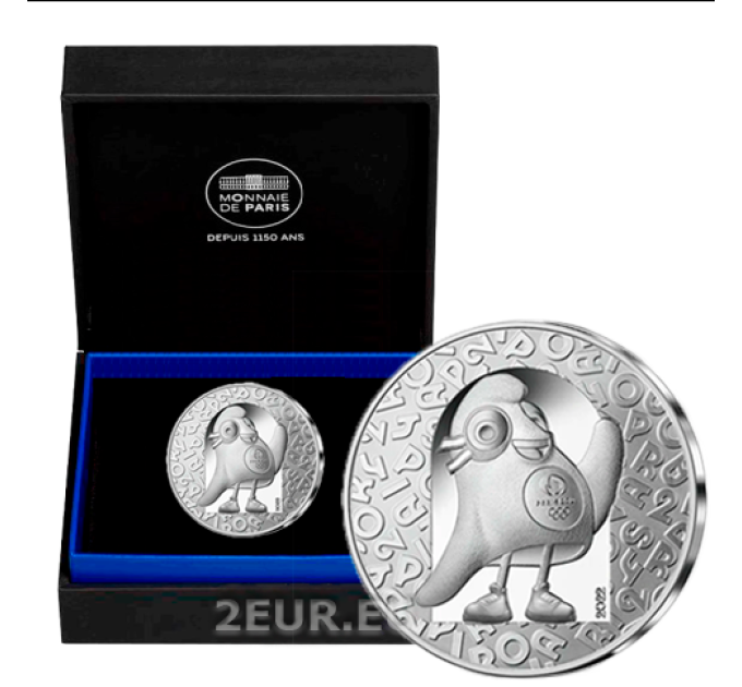 Francia 10 euros moneda de plata Proof 2022 - Juegos Olímpicos - Mascota olímpica por 90.00 € ✅