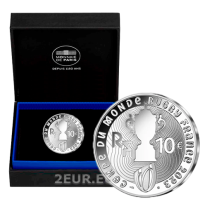 Francia 10 euros moneda de plata Proof 2022 - Copa Mundial de Rugby Francia 2023 - Emblema