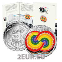 Francia 10 euros moneda de plata 2023 - 10° Aniversario de la Ley Matrimonio para Todos