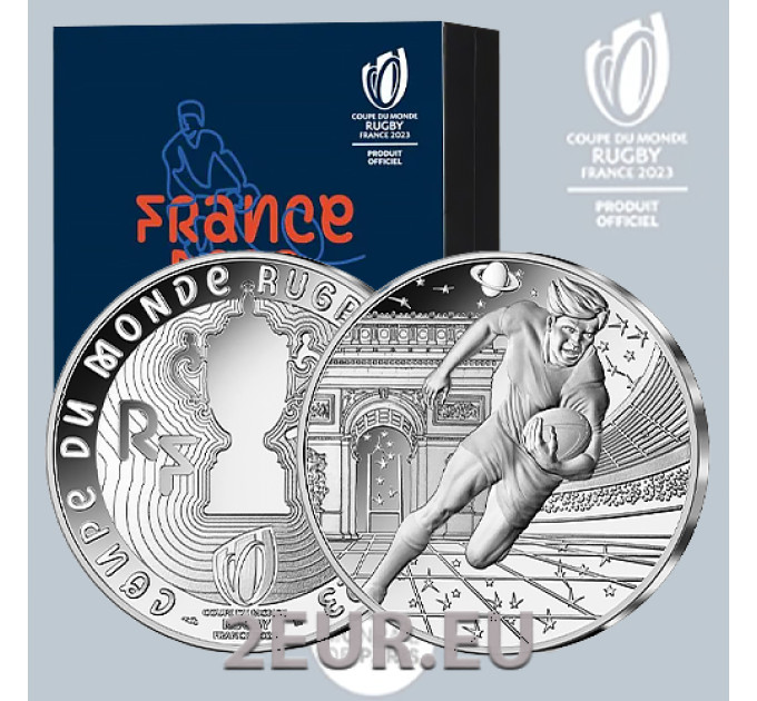 Francia 10 euros moneda de plata Proof 2023 - Copa Mundial de Rugby Francia por 95.00 € ✅