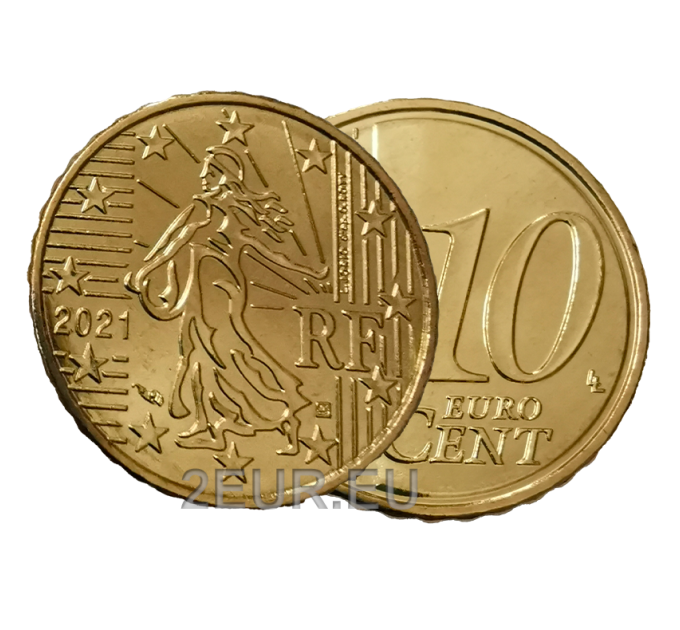 Francia 10 céntimos UNC 2021 por 1.90 € ✅
