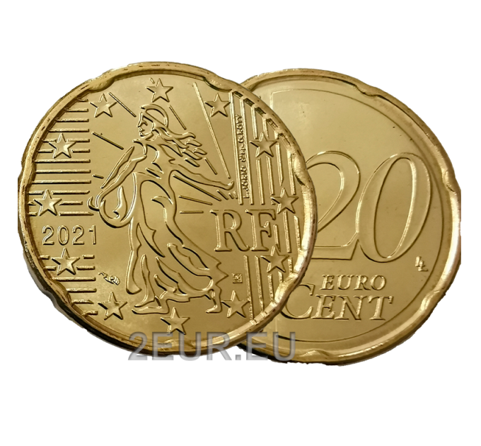 Francia 20 céntimos UNC 2021 por 1.00 € ✅