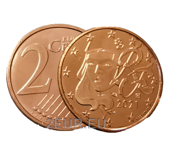 Francia 2 céntimos UNC 2021 por 0.50 € ✅