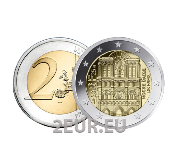 France 2 euro UNC 2025 - Notre Dame for 3.50 € ✅