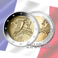Francia 2 euros UNC 2021 - Juegos Olímpicos de Verano París 2024 - Entrega de la bandera olímpica