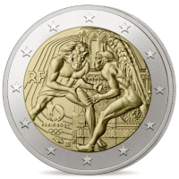 Francia 2 euros UNC 2024 - Juegos Olímpicos de París 2024 - Hércules practicando lucha libre - Notre Dame