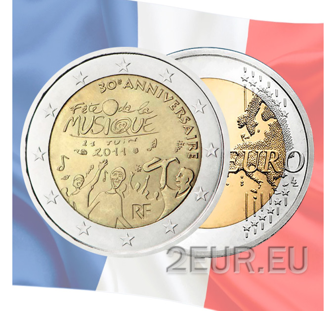 Francia 2 euros UNC 2011 - Festival 30 Años de Música - Fete de la Musique por 5.00 € ✅