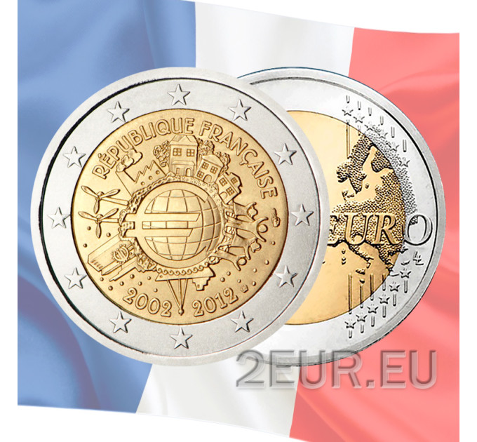 Francia 2 euros UNC 2012 - 10 años de efectivo en euros por 5.50 € ✅