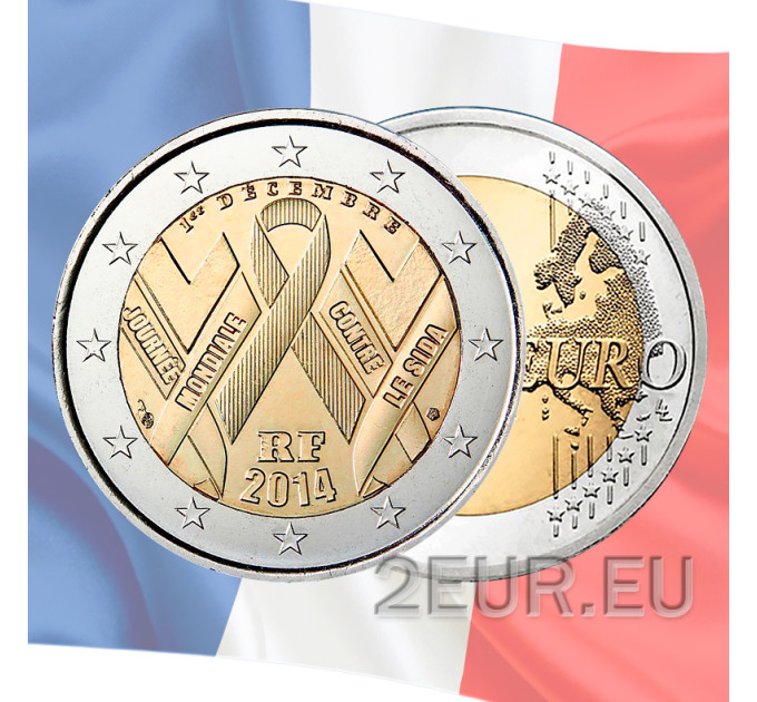 Francia 2 euros UNC 2014 - Día mundial del SIDA por 5.50 € ✅