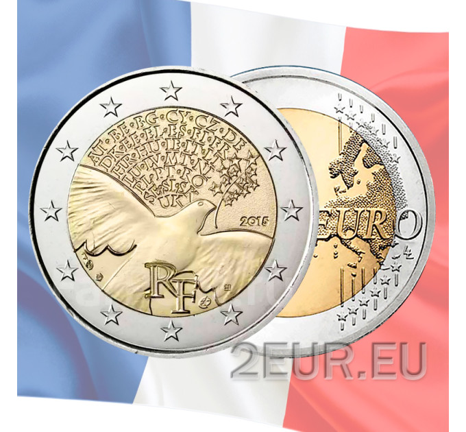 Francia 2 euros UNC 2015 - 70 años de paz en Europa por 6.50 € ✅