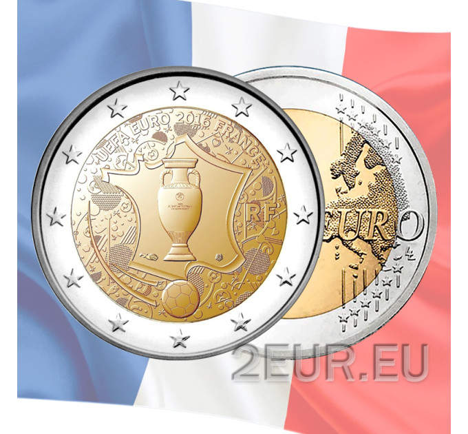 Francia 2 euros UNC 2016 - Campeonato de Europa de la UEFA por 5.00 € ✅
