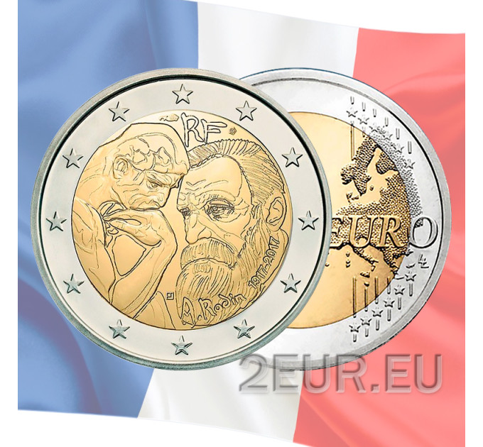 Francia 2 euros UNC 2017 - Centenario de la muerte de Auguste Rodin por 5.00 € ✅