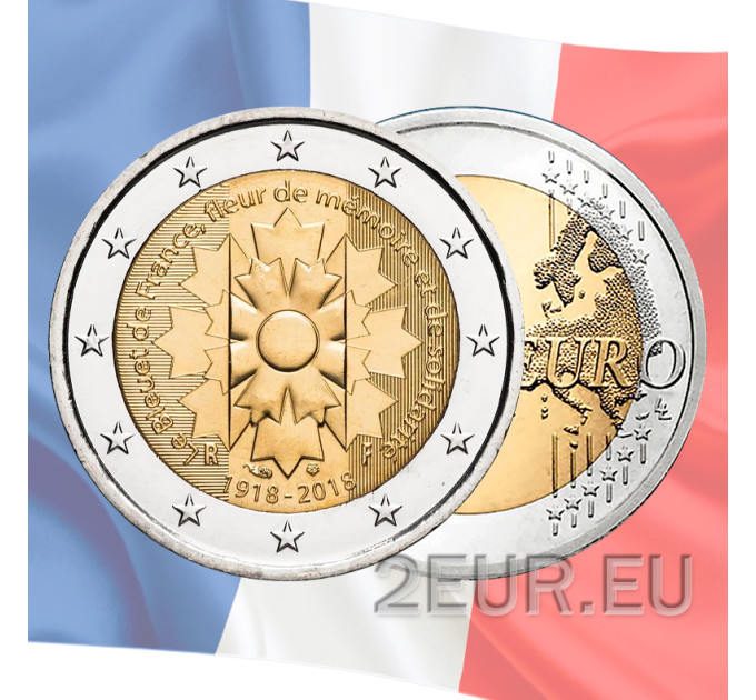 France 2 euro UNC 2018 - The First World War - Bleuet De France - Cornflower of France for 5.00 € ✅