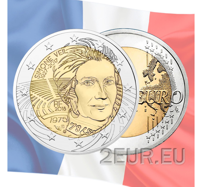 France 2 euro UNC 2018 - Simone Veil for 5.00 € ✅