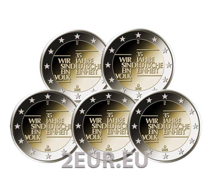 Germany 2 euro UNC 2025 - 35 years of German unity - ADFGJ for 14.00 € ✅