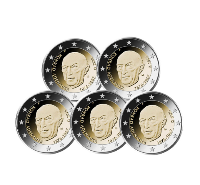 Alemania 2 euros UNC 2026 - Konrad Adenauer - ADFGJ por 15.00 € ✅