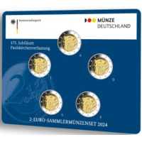 Alemania 2 Juego de monedas de euro BU 2024 - 175 años de la Constitución de la Paulskirche - ADFGJ