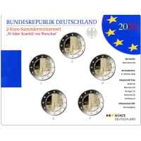 Alemania 2 Juego de monedas de euro BU 2020 - 50 años desde la Kniefall von Warschau - Genuflexión de Varsovia - ADFGJ