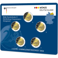 Germany 2 Euro coin set BU 2024 - Mecklenburg-Vorpommern - ADFGJ
