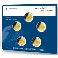 Alemania 2 Juego de monedas de euro BU 2025 - 35 años de unidad alemana - ADFGJ