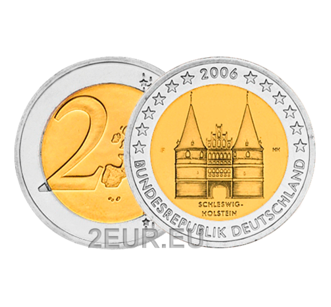 Germany 2 euro UNC 2006 - Holstentor in Lubeck - F - Stuttgart for 12.50 € ✅