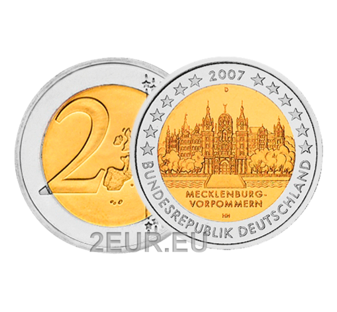 Germany 2 euro UNC 2007 - Schwerin Castle - D - Munich for 9.50 € ✅