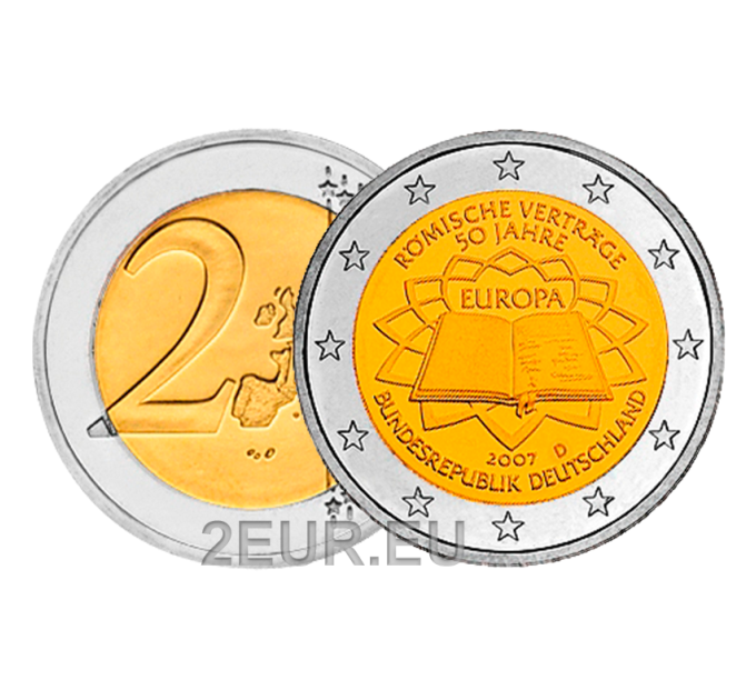 Alemania 2 euros UNC 2007 - 50 Años Tratado de Roma - D - Munich por 9.00 € ✅