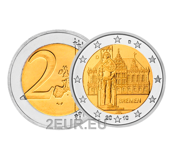 Alemania 2 euros UNC 2010 - Ayuntamiento y Roland - D - Munich por 7.70 € ✅