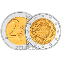 Alemania 2 euro UNC 2012 - 10 Años de Euro Cash - F - Stuttgart